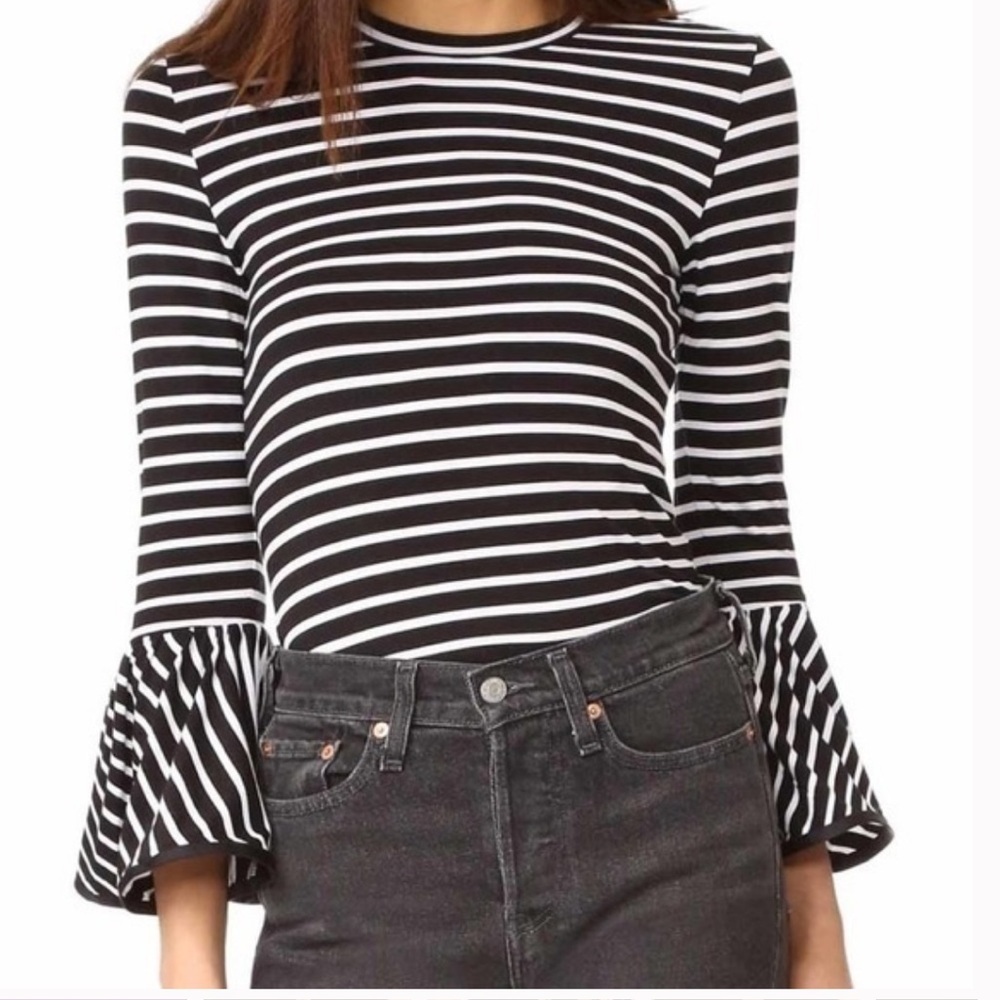Style Mafia Striped Bell Sleeve Top